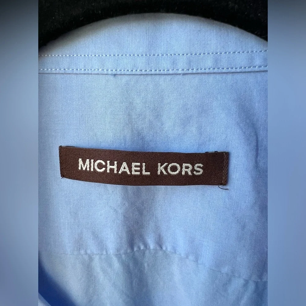 Michael Kors - Blue Long Sleeved Dress Shirt - 16-1/2 32/33 - Picture 3 of 6
